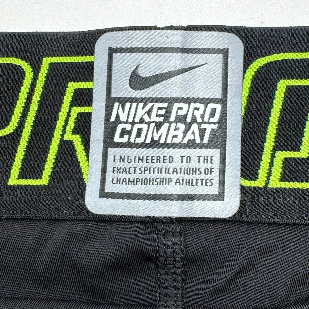 NIKE Men's XXL Black Neon Green Pro Combat Hyper Recovery Tights‎ Compression